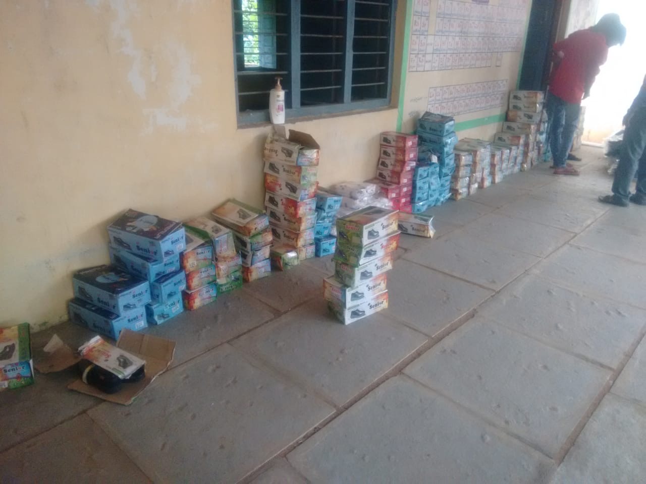 School supplies donation in Vallemkunta village NJ Campaign Asha Jyothi